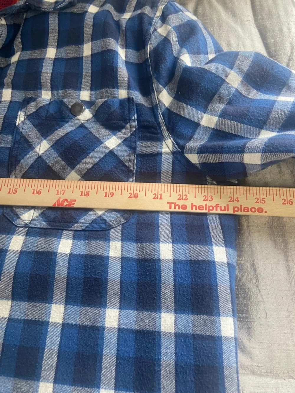 Big Mac Sz L Men’s Blue & White Plaid Snap-Front Flannel work Shirt/jacket
